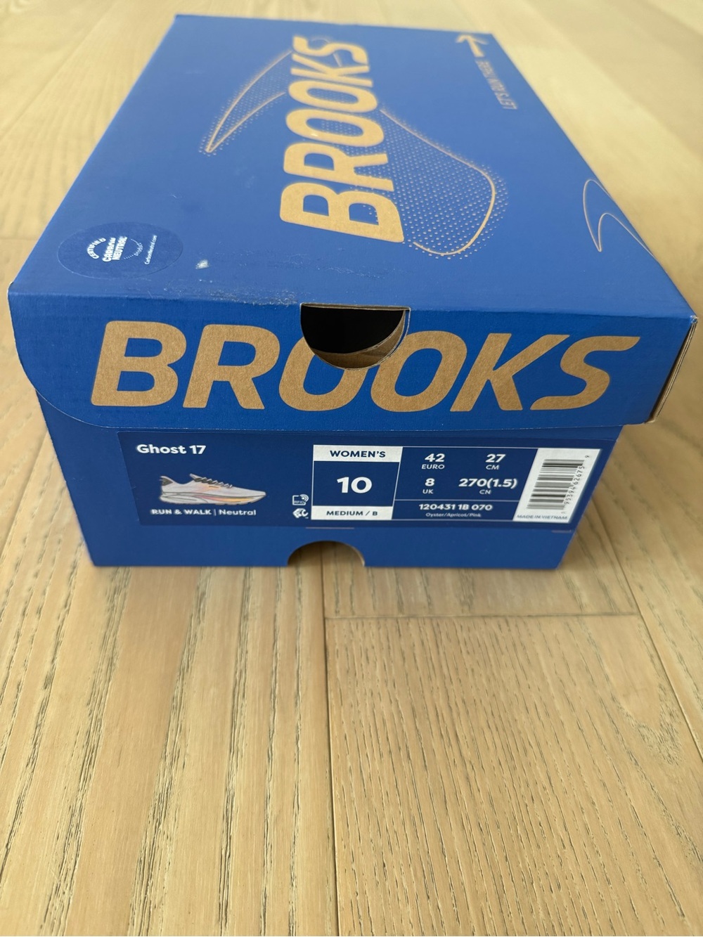 Brooks Women's Ghost 17 - Oyster/Apricot/Pink NWT - Picture 6 of 6